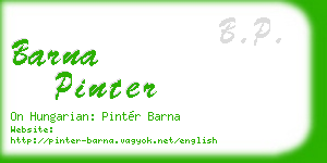 barna pinter business card